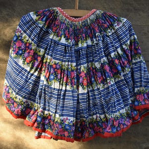 Vintage women's skirt, Antique Original Folk Costume, more than 100 years old, Antique flower patterned skirt, antique skirt
