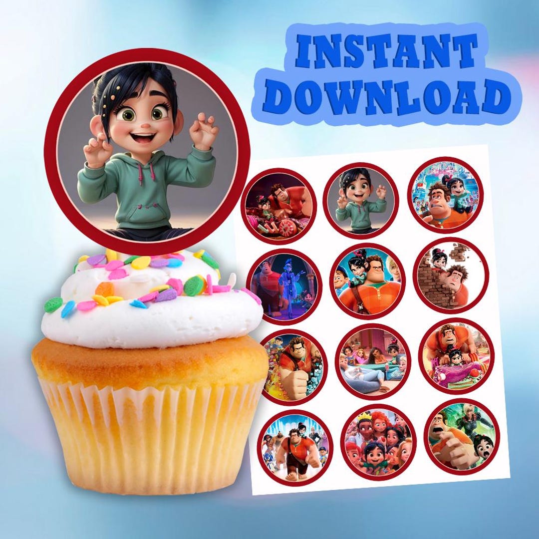 Wreck It Ralph Cupcake Toppers, Wreck It Ralph, Digital Cupcake Toppers ...