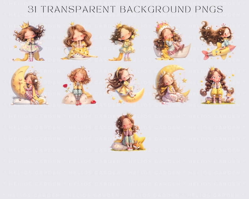 Watercolor Little Princess Clipart Cute Princess Printable Little ...