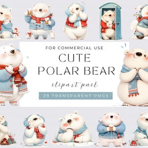 Ours polaire mignon clipart PNG animaux fantaisistes pour bébé clipart sublimation animaux drôles graphiques fantaisistes clipart chambre d'enfant clipart anniversaire