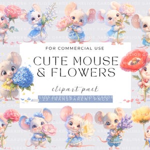 Schrullig Maus und Blume Clipart Hilarious Mäuse PNG Skurril Maus Sublimation Lustige Clip Art Grafiken Dumme Ratten Illustration Handwerk