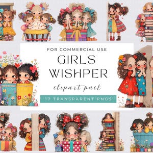 Quirky Girl Clipart, Watecolor Whimsical Girl, Funny girl, Watercolor girl peeking out PNGs, Download, Fantasy Junk Journal, Cute Girl
