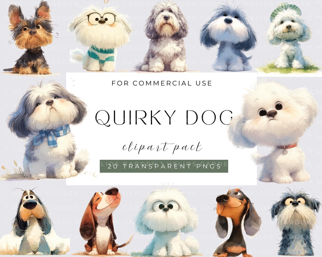 Quirky Dog PNG Clipart Bundle | Silly Dog | Funny Dog Commercial Use ...