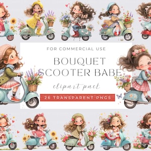 Watercolor cute girl Clipart Girls Clip Art, Cute Girl PNG, Quirky girl, Delivery girl Quirky girl Flowers Girls PNG Transparents