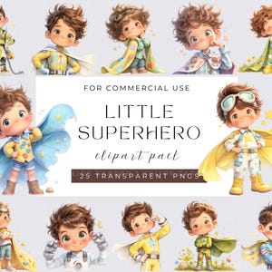 Watercolor Superhero Boy clipart Cute Superhero Clipart Baby Heroes Clipart Super power boy clipart Boy clipart Little boy cute boy