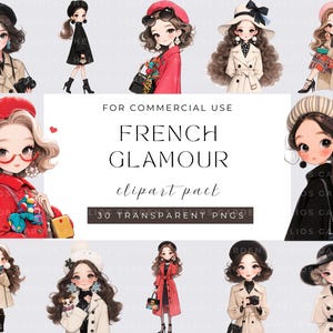 Girl clipart Parisian Chic Clipart Elegant Parisian Fashion Parisian Style Clipart Pack Vintage Parisian Elements Quirky Girl