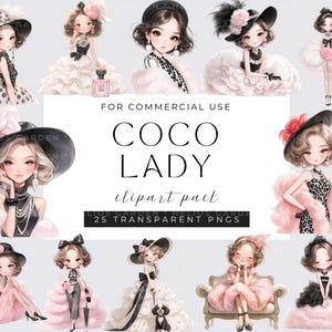 Quirky Girl Clipart, Coco lady Clip Art, Cute Girl, Watercolor Mystical Clipart, PNG, Digital Stickers, Commercial Use
