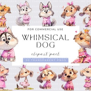 Imágenes prediseñadas de perros extravagantes, perro gracioso, perro lindo, perro caprichoso, ilustraciones de mascotas juguetonas y accesorios para perros lindos, perfectos para diseños de manualidades digitales