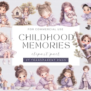 Baby clipart Childhood memories Clipart, Watecolor Whimsical Baby, Watercolor PNGs, Instant Download, Fantasy Junk Journal, Cute Baby