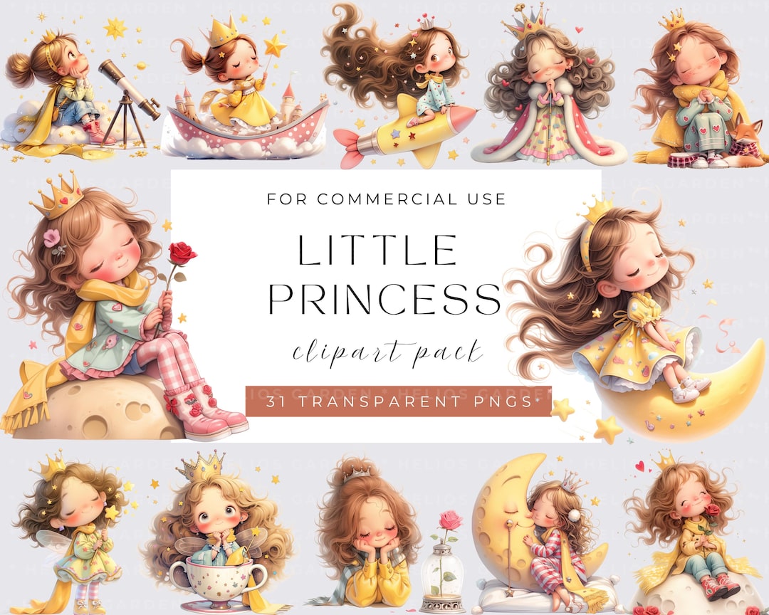 Watercolor Little Princess Clipart Cute Princess Printable Little ...