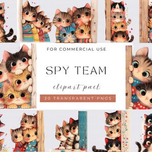 Adorable Cats Peeking Out Clipart Funny cat Cute cat Illustrations for Scrapbooking and Invitations Perfect for Card Design