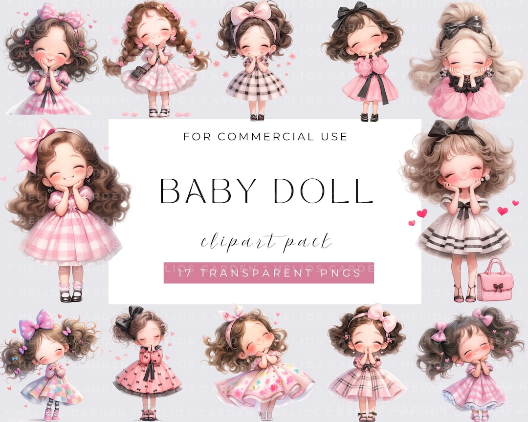Watercolor Girl Clipart: Whimsical PNG Bundle (digital Download) - Etsy