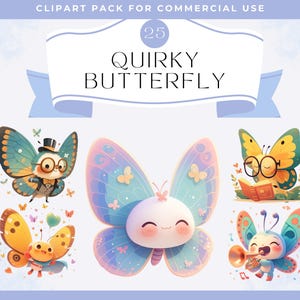 Clipart papillon original Illustrations de papillons fantaisistes Graphismes de papillons mignons Art de papillons imprimables Motifs de papillons colorés