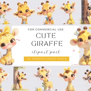 Clipart girafe mignon PNG animaux fantaisistes clipart sublimation animaux drôles graphiques fantaisistes clipart chambre d'enfant clipart anniversaire
