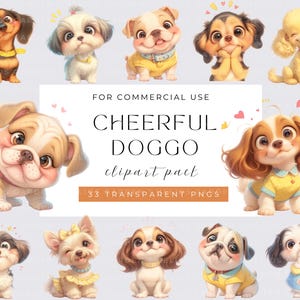 Watercolor Dogs Clipart Funny Dog Cute Dog Whimsical Dog Playful Pet Illustrations and Cute Dog Accessories Perfect for Digital Craft