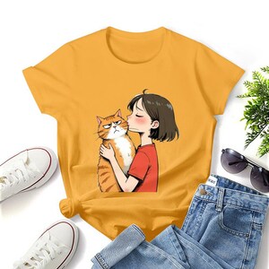 かわいい女の子のバレンタインTシャツ、バレンタインデーTシャツ、かわいい猫のシャツ、面白いキスバレンタインシャツ、バレンタイン猫のシャツ、ガールフレンドへのギフト