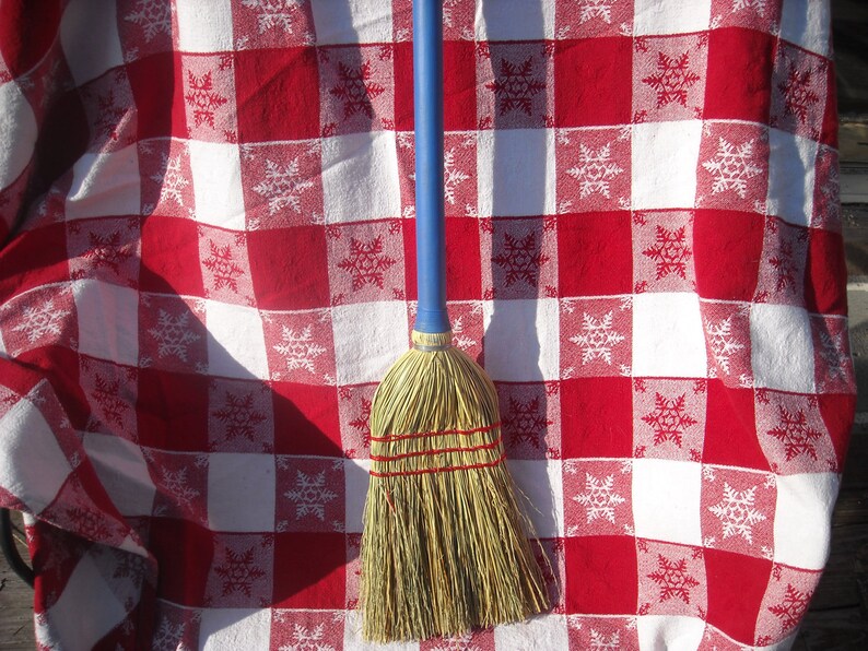 Blue kids broom child broomtoy broom handmade broomcorn Etsy