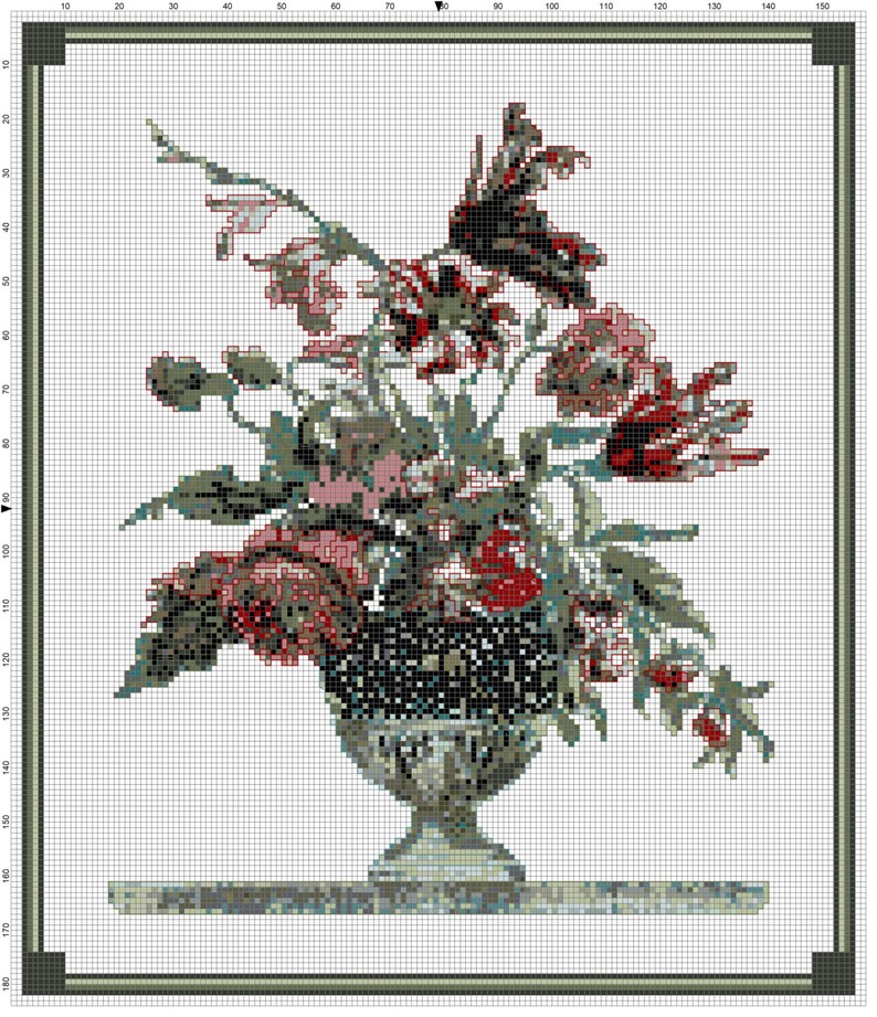Floral Elegance Original Cross Stitch Pattern Xstitch Instant Etsy