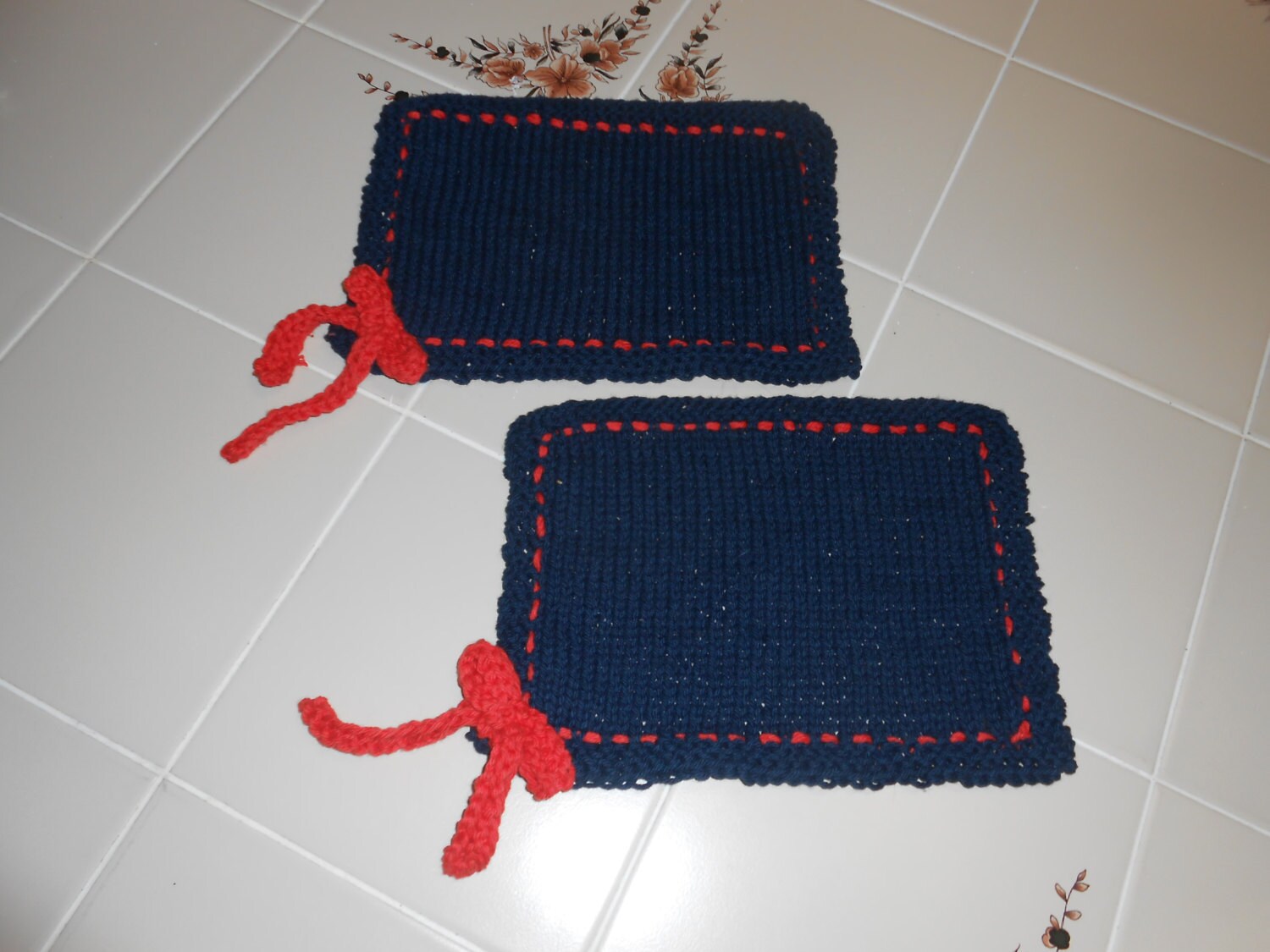 Four Original Design Knit Patterns for Mug Rugs Cotton Yarn - Etsy