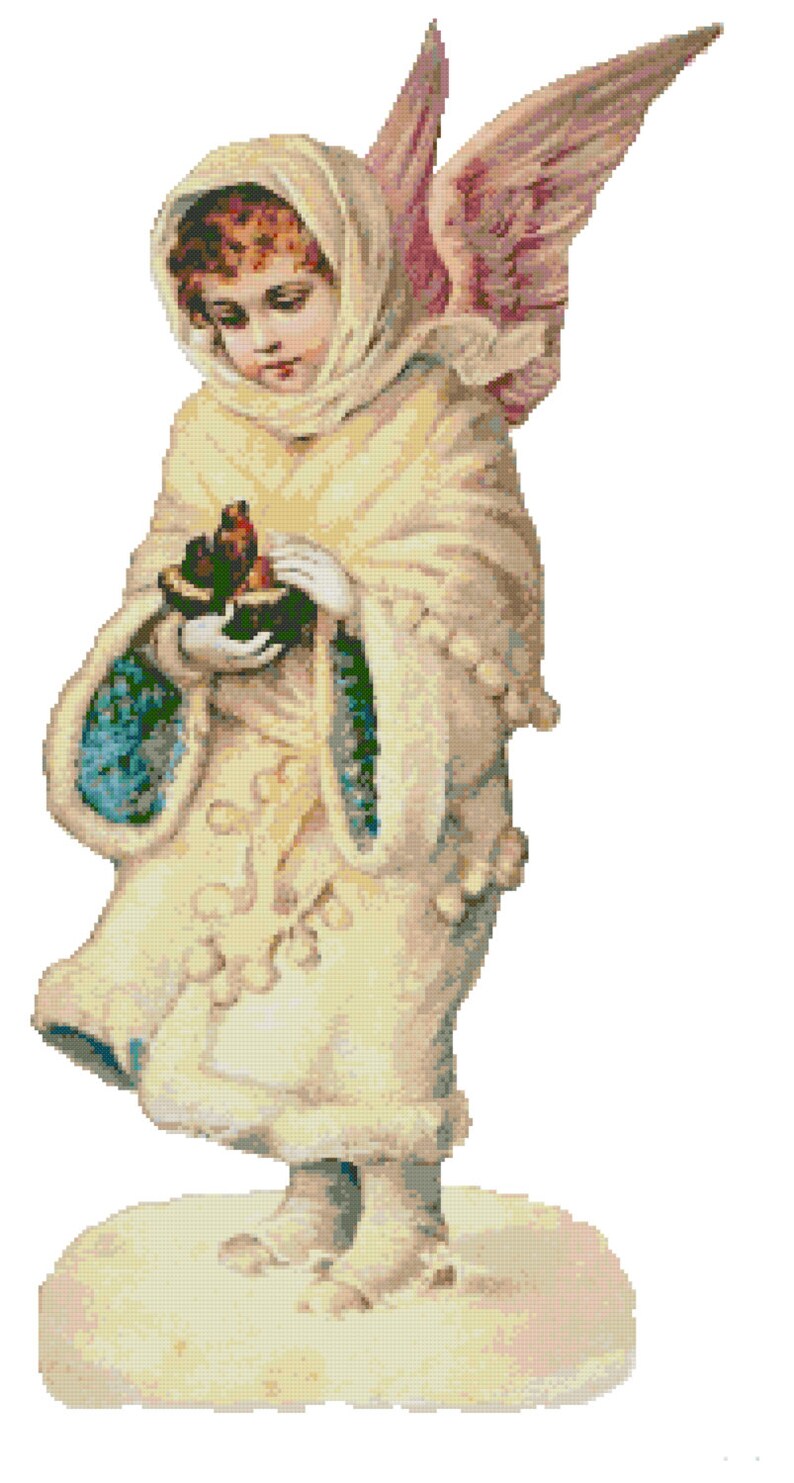 Victorian Winter Angel Original Cross Stitch Pattern Free Shipping Etsy