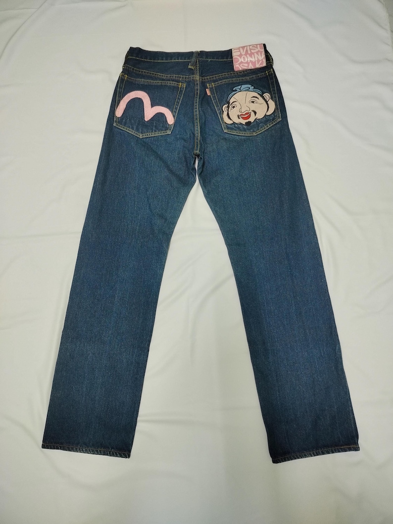 Vintage Evisu Donna Embroidered Japanese Denim Jeans Womens Size W32
