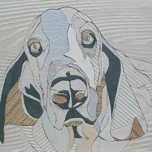 Basset Hound Art, Original Black and White Collograph, Print Chester 5 image 4