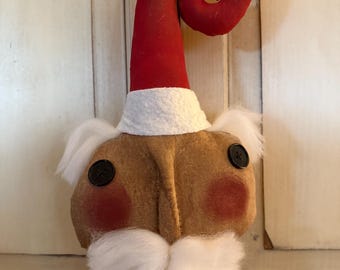 Whimsical Primitive Santa Face