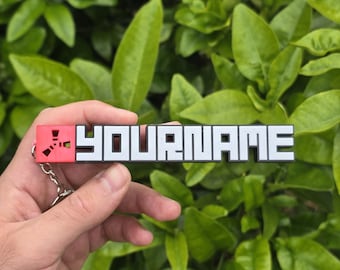 Custom Rust Game Inspired Nametag Keychain