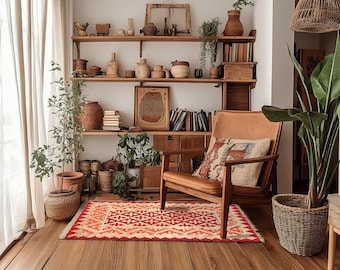 Handwoven Persian Area Rug: Vintage Decor (80x120cm)