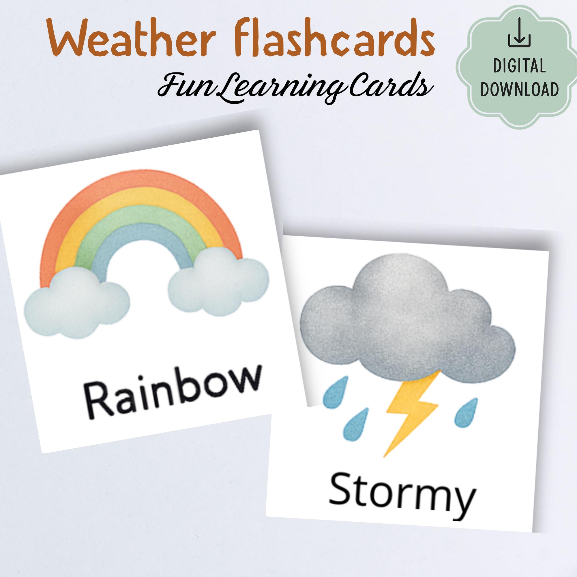 Montessori Weather Flashcards | Printable Weather Cards | Preschool ...
