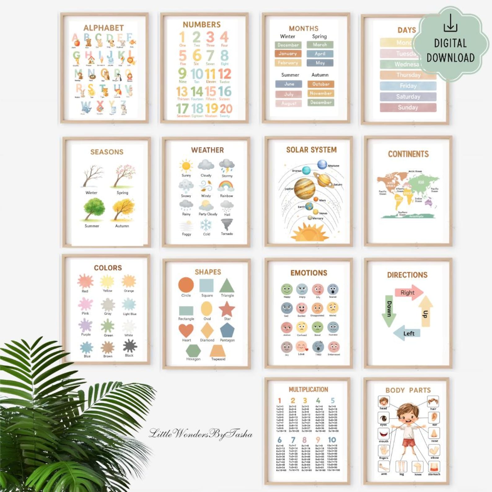 14 Educational Posters in Pastel Colors | Classroom Decor | Nursery ...