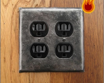 Switchplate - Fire Cooked Double Plug/Outlet Cover Plate