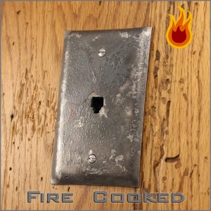Switch Plate - Fire Cooked Single Gang Phone/RJ11 Cover Plate - Wrought Iron