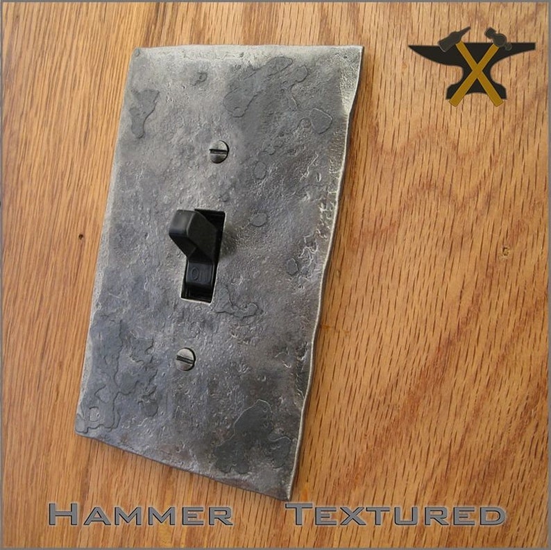 Switch Cover Plate Hammer Textured Iron Single Switch/Toggle Switchplate zdjęcie 1