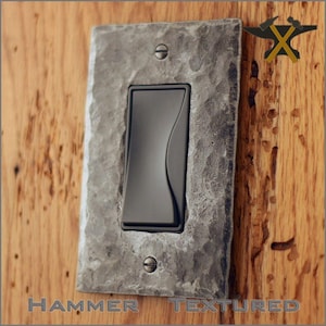 GFI Cover Plate - Hammer Textured Iron Single Rocker/Decora Switchplate