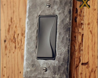 GFI Cover Plate - Hammer Textured Iron Single Rocker/Decora Switchplate