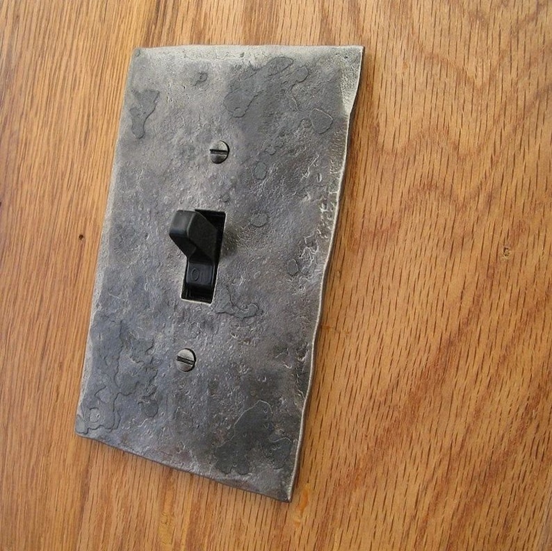 Switch Cover Plate Hammer Textured Iron Single Switch/Toggle Switchplate image 2