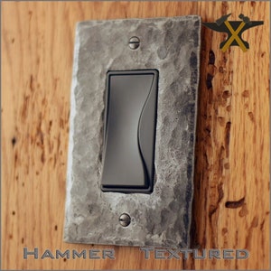 GFI Cover Plate - Hammer Textured Iron Single Rocker/Decora Switchplate