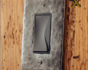 GFI Cover Plate - Hammer Textured Iron Single Rocker/Decora Switchplate