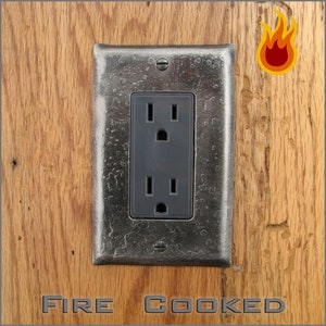 Single Wall Plate - Fire Cooked Style Rocker/Decora Wrought Iron Switch Plate, Wall Plate, Cover Plate, Switchplate - 1-Gang