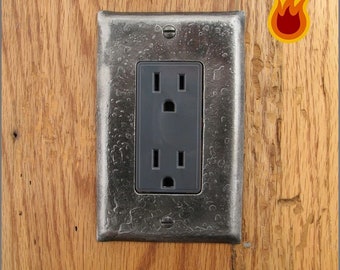 Single Wall Plate - Fire Cooked Style Rocker/Decora Wrought Iron Switch Plate, Wall Plate, Cover Plate, Switchplate - 1-Gang