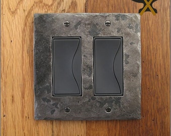 Iron Hammer Textured Double Rocker/Decora Wall Plate