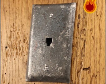 Switch Plate - Fire Cooked Single Gang Phone/RJ11 Cover Plate - Wrought Iron