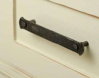 Drawer Handle - 6" Lithops Tenon Pull - Wrought Iron Drawer Handle