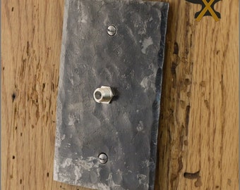 Cable Cover Plate - Hammer Textured Single Cable/Coax Wall Plate