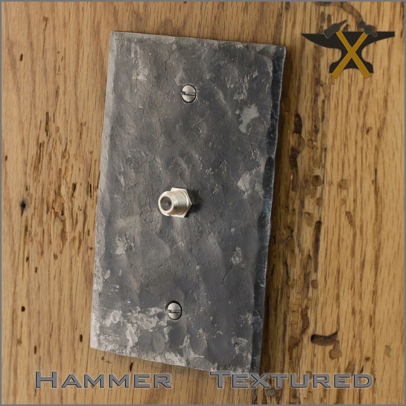 Cable Cover Plate Hammer Textured Single Cable/Coax Wall Plate image 1