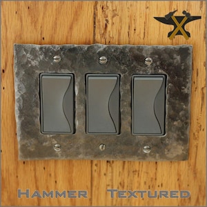 Switchplate - Hammer Textured Triple Rocker/Decora Wall Plate