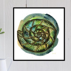 INK CIRCLE dipinto senza cornice 30x30cm ORIGINALE Khadi carta di cotone riciclata Pennarelli Lumio arte decorazione della casa regalo multiuso