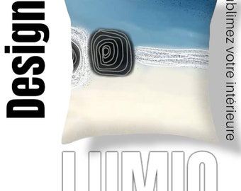 Housses de coussin ART DIGITAL impression 2-faces recto et verso sur lin tableaux abstraits de LUMIO décoration maison intérieure
