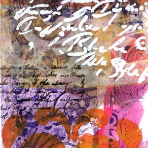 Carte double d'art FLOWERS peinture ORIGINAL acryliques marqueurs monotype fleurs jardin papillon A6 10x15cm enveloppe LUMIO anniversaire
